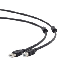 Каб. USB AM-BM 3 м Cablexpert PRO двойное экранирование 2 ферр. кольца черный, пакет