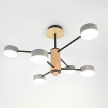 Люстра потолоч  6хGX53 Элизиум Серая+Дерево 600х665мм General