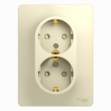 Розетка Glossa 2-ая с/з шторки бежевый (10)