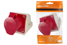 Розетка 114 стац. 3Р+РЕ 16А 380В IP44 TDM (10)