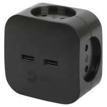 Четверник Эра Style 10А б/з 2xUSB черный (10)