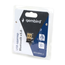 Адаптер USB-Bluetooth v.5.0 Gembird BTD-MINI5-2 20м мини чёрный (1/500)