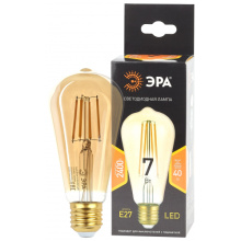 Лампа фил 7Вт ST64 F-LED gold 2400К Эра (20)