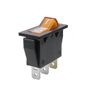 Перекл TDM IRS-101-Y 1з подсв 2 пол желтый (10)