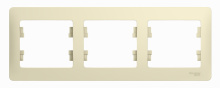 Рамка Glossa 3-ая горизонт бежевый (15)
