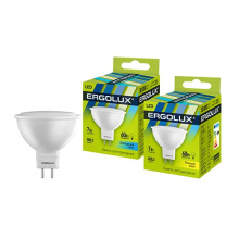 Лампа диод MR16 GU5.3  7Вт 4500К 490Лм Ergolux (10/100)