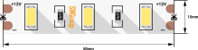 Лента диод 12В IP20 12Вт/м 6500K 5630 60LED/м 5м SWG 1050Лм/м 10мм