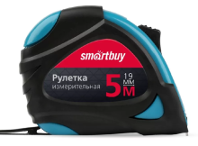 Рулетка  5м х 19мм прорезиненная 2фиксатора Smartbuy Tools