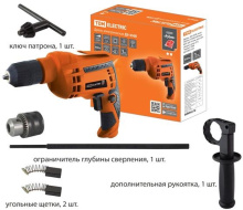 Дрель ДЭ-450Б 450Вт 0,8-10мм 3000об/мин реверс рег. оборот. шнур 2м TDM (10)