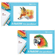 Альбом для рисования А4 20 листов Brauberg "Я рисую мир" скоба обложка картон АССОРТИ (1/50)