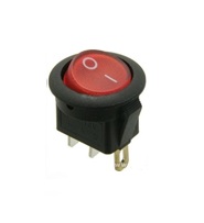 Перекл TDM MIRS-101-3-R 1з подсв 2 пол круг красный (10)