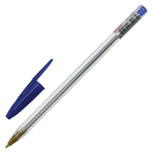 Ручка шарик. Staff Basic Budget BP-04 0,5 мм корпус прозрачный, синий стержень (50/1000)