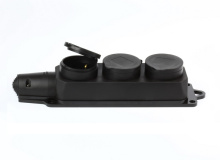 Розетка (колодка) каучуковая 3 гнезда 2P+PE 16А IP44 Smartbuy (4/40)