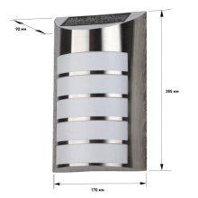 Св-к уличный настен диод Эра FS024 3Вт солн бат 17Лм IP44 хром (12)