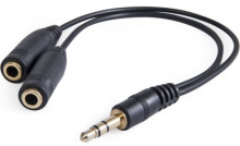 Разветвитель гнездо 2х3.5мм - штекер 3.5мм Defender для наушников гибкий (50) #