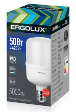 Лампа диод HP  50Вт Е27/Е40 6500К 5000Лм d120x212мм Ergolux PRO (10)