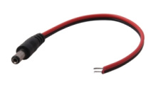 Разъем питания штекер 2.1х5.5x10 мм с проводами 20см Rexant (50)
