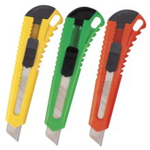 Нож канцелярский лезвие 18мм Brauberg фиксатор Ассорти (20/60)