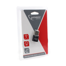 Сетевой адаптер WiFi Gembird 600Мбит, USB, 2 диапаз,чипсет RTL8811CU, 802.11b/g/n/ac/а, мини, чёрный