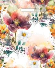 Пакет ПВД с вырубной ручкой 36х43 35мкм Луговые цветы (50)