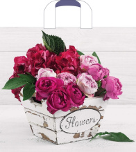 Пакет ПВД с петлевой ручкой 38х34 70мкм Пинк (50)