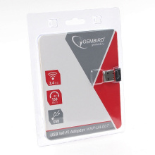 Сетевой адаптер WiFi Gembird 150Мбит, USB, чипсет MT7601, 802.11b/g/n, микро, чёрный (400)