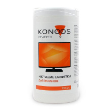 Салфетки Konoos ECO влажные для экранов в тубе, 100шт (1/100)
