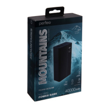 З/у-акк 40000мАч Perfeo MOUNTAINS PD+QC 3.0/1 Type-C/4 USB/Выход: 3A, max 22,5W/LED чёрный (10)