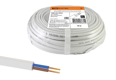 Провод ШВВП 2x0,75 ГОСТ  10м белый TDM (10)