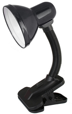 Св-к наст прищепка Е27 Ultraflash UF-320 C02 черный пакет 60Вт (36)