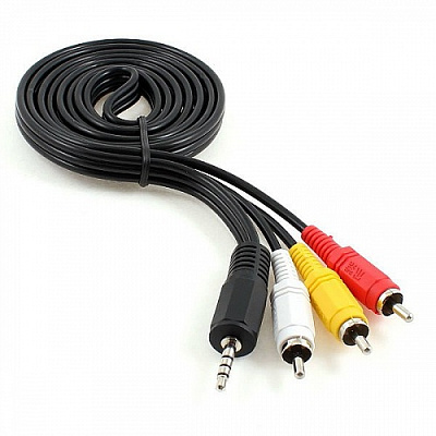 Кабель 3RCA - 3.5мм(4pin) 2 м Cablexpert черный (200)