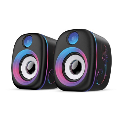 Колонки 2.0 SmartBuy Rhapsody 2x3Вт USB RGB-подсветка черный (1/40)
