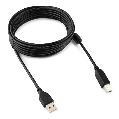 Каб. USB AM-BM 4.5 м Cablexpert PRO двойное экранирование ферр. кольцо черный, пакет (100)