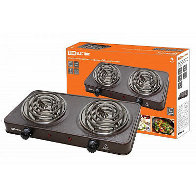 Электроплитка 2конф TDM ЭПС2 2000Вт спираль d150мм черная (6)