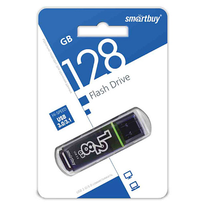 Флэш-диск SmartBuy_128GB USB 3.0 Glossy серый