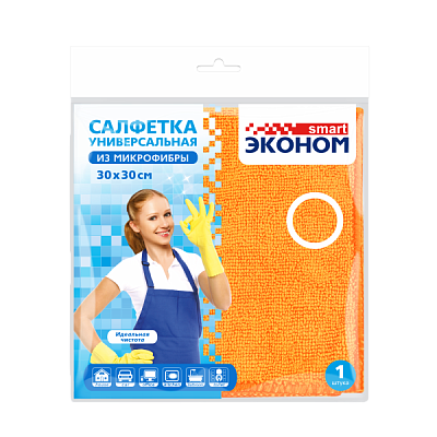 Салфетка микроф 30х30 Смарт ассорти (60) 