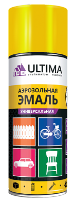 Эмаль аэрозольная желтый RAL 1018 520мл Ultima (12)