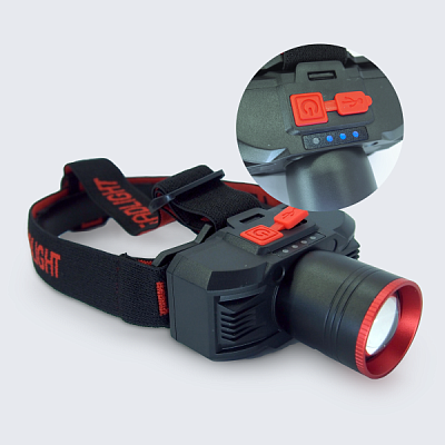 Фон налоб акк 2142 Zoom акк 18650 TypeC индикатор