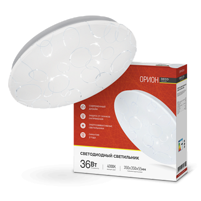 Св-к диод Inhome Deco Орион 36Вт ø350x55мм 4000К IP40 2340Лм (10)