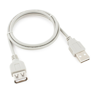 Удл. USB AM-AF 0.75м Cablexpert медь серый пакет (1/300)