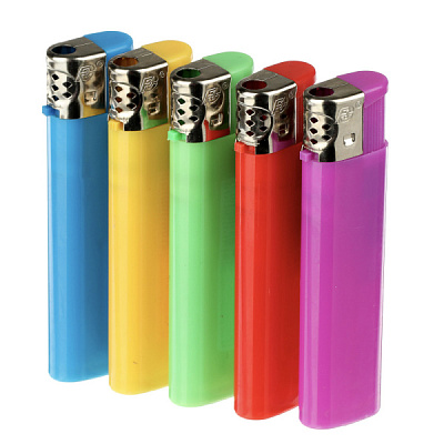 Зажигалка пьезо 1х8х2см 5цветов Flameclub (50)