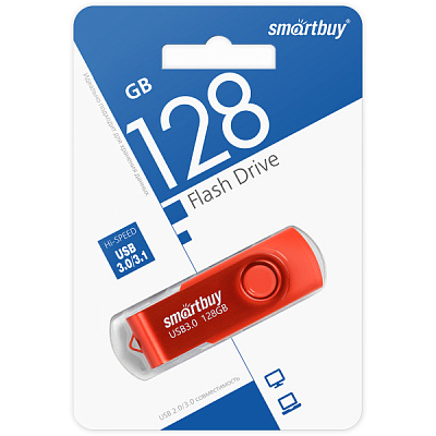 Флэш-диск SmartBuy_128GB USB 3.0 Twist красный