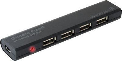 USB-хаб Defender Quadro Promt USB 2.0 4 порта, разъём для блока питания (120)