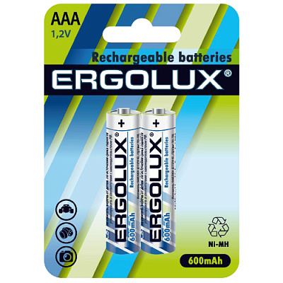 Акк NiMh R 3  600мА*ч Ergolux 2/блистер (24/480)