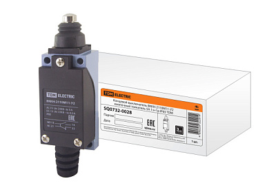 Выкл концевой TDM ВККН-2110М11-У2 5А 230В IP65 кнопочный толкатель (1/100)