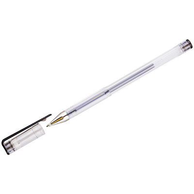 Ручка гел. черный стержень 0.5мм OfficeSpace корпус прозрачный (48/12)