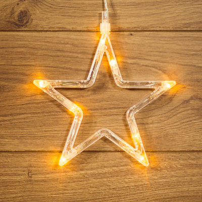 Фигура 8LED теплый белый Звездочка присоска подвес 3хAAA (1/24)