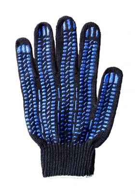 Перчатки х/б ПВХ 5нит черные Протектор 7кл р.9 (10/200)