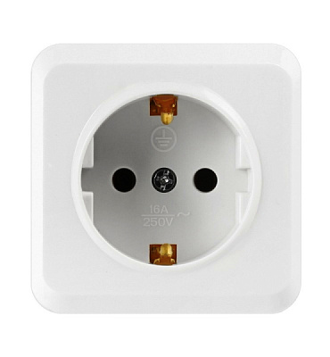 Розетка Smartbuy Юпитер 1-ая с/з белый керамика (10)