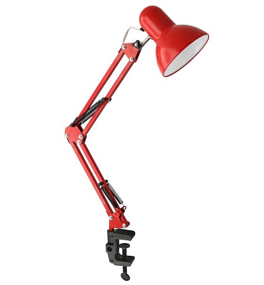 Св-к наст струбцина Е27 Ultraflash UF-312P C04 красный 60Вт (20)